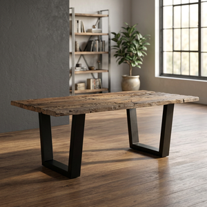Mesa de Comedor Industrial Ecológica Ajustable de Madera Maciza de Vía Férrea Antigua India, Estilo Rústico para el Hogar - Product Image 2
