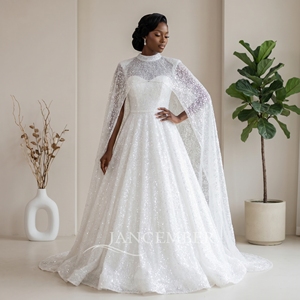 Exquisita Tela de Encaje con Lentejuelas Brillantes para Vestidos de Novia y de Noche Elegantes Lsbh19 - Product Image 1