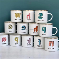 Tasses à café et à thé en émail coloré de qualité alimentaire, logo personnalisé, lavables au lave-vaisselle, pour le camping en plein air, la randonnée et le backpacking