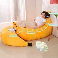 Fauteuil banane en peluche de luxe pour enfants et adultes, canapé de sol moderne et créatif en boîte