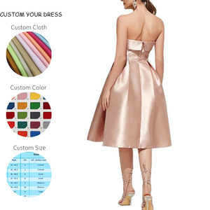 เดรสมิดิเปิดไหล่สำหรับผู้ห<span class=keywords><strong>ญ</strong></span>ิงเดรสเพื่อนเ<span class=keywords><strong>จ</strong></span>้าสาวพับ<span class=keywords><strong>จ</strong></span>ีบผ้าซาตินงานตามสั่งแฟชั่นฤดูร้อน - Product Image 2