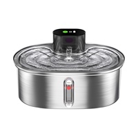 Fontaine à eau intelligente pour chat en acier inoxydable ovale à circulation automatique et distributeur d'eau pour animaux de compagnie avec conception détachable pour chien et chat