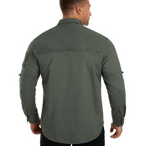 <span class=keywords><strong>Camicia</strong></span> Casual da Uomo <span class=keywords><strong>a</strong></span> Maniche Lunghe in Tessuto Elasticizzato Traspirante Poliestere/Cotone Twill per Pesca, Caccia ed Escursionismo - Product Image 6