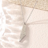Collar de Joyería con Colgante de Acero Inoxidable con Ayatul Kursi, Mapa de Palestina, Shahada, Patrimonio Islámico, Árabe, Musulmán, Eid, Corán, Venta al por Mayor