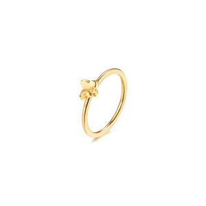 Koreanische Version Minimalistischer Doppelschichtiger Kleiner Schmetterling Edelstahlring 18K Vergoldet Geometrisch Einzigartig Exquisit Modisch - Product Image 5