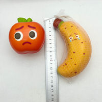 Jouet Squishy en PU de 8-14 cm, motif fruit, visage triste, à remontée lente, imitation alimentaire, anti-stress, décoration, ornement, croix