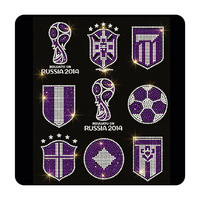 Nouvel emblème d'équipe de football 2026 – Autocollant thermocollant en strass, technologie de transfert à chaud, personnalisation sur mesure, manches courtes