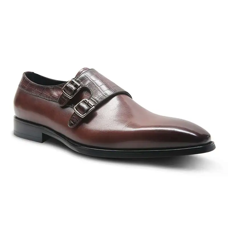 Scarpe da uomo Monk Strap Slip-on Scarpe Da Sera Formale scarpe Affari Oxford Mocassini goodyear Scarpe per gli uomini