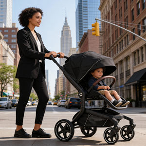 <span class=keywords><strong>Poussette</strong></span> <span class=keywords><strong>pliable</strong></span> 4 roues KingKong OEM avec suspension, cadre en alliage d'aluminium, certifiée EN1888, capacité de charge de 20 kg - Product Image 1