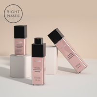ROB Nouveau Design 15ml 30ml 50ml Bouteille d'essence de lotion cosmétique sous vide en plastique à double couche transparente givrée à rotation carrée