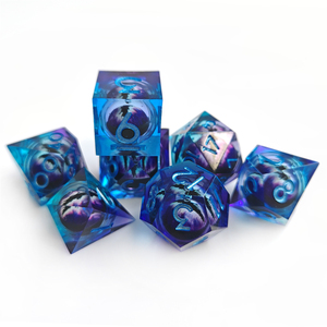 Dados de núcleo líquido de ojo de dragón DND D & D RPG Dungeons and Dragons juego de rol dados poliédricos de resina de borde afilado - Product Image 3