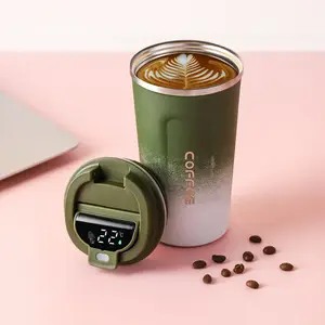 थर्मस फ्लास्क कॉफी मग डिजिटल पानी की बोतल के साथ तापमान प्रदर्शन