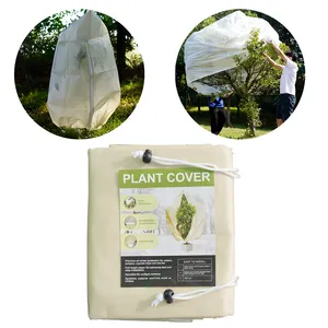 Plant Cover Freeze Protection Outdoor Winter Frost Tree Protection Bags With Zipper And Drawstring Fixed Well