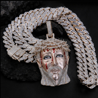 Nuevo Colgante Hip Hop Personalizado con Incrustaciones de Diamantes en Plata de Ley 925 con Rostro de Jesús en Moissanita para Hombre, Joyería Urbana