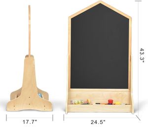 Chevalet d'art extra large pour enfants avec tableau magnétique double face et <span class=keywords><strong>support</strong></span> de rangement <span class=keywords><strong>à</strong></span> <span class=keywords><strong>roulettes</strong></span> pour la conception personnalisée de maisons - Product Image 3