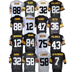 Maglia da Football Americano Retrò Ricamata all'Ingrosso a Prezzi Convenienti 32 Franco Harris 58 Jack Lambert 75 Joe Greene 88 Lynn Swann - Product Image 1