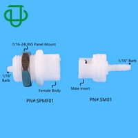 Blanc POM Eau Air CPC Connecteur Rapide Tour Rapide Déconnexion Tube Accouplement Prise Prise pour 1/16 "1/8" Tube Barbelé ID
