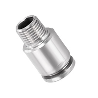 Raccord mâle rond en acier inoxydable POC One Touch Push tube à connecter, raccords de connexion pneumatiques rapides