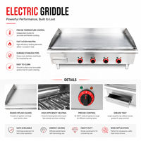 Plaque de cuisson électrique professionnelle en acier inoxydable pour cuisine commerciale, équipement de comptoir pour la restauration