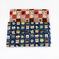 Tissu en filet imprimé double gaze 100 % coton tissé, motif blocs mignons, qualité mère et bébé, épais, résistant à l'abrasion pour bébé