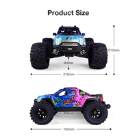 ZD Racing MX-07 Camioneta Monstruo RC sin Escobillas a Escala 1:7, Chasis Metálico CNC 4WD, Compatibilidad con LiPo 8S, 80 km/h, Amortiguadores Hidráulicos de Aluminio