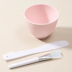 Skin Care DIY Cosmetic Silicone Makeup Tools Cleaner Bowl Face Clay Mix Hair Mask Mixing Facial Bowl With Spatula Set For Daily