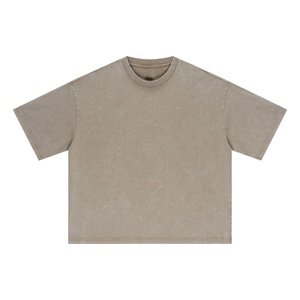 เสื้อยืดสีเทาโอเวอร์ไซส์ผู้ชาย ขายส่ง รับทำโลโก้ เสื้อยืดคอตตอนทรงหลวม สตรีทแวร์ เสื้อผ้า - Product Image 6