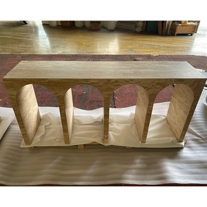 Mesa de consola de travertino para decoración del hogar, mesa de centro nórdica moderna con forma de arco de entrada, mesas de consola de decoración de mármol travertino - Product Image 3