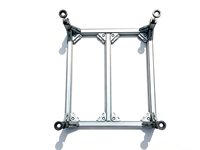Plateforme de terrasse modulaire extérieure à taille adaptable avec poutres coupées sur mesure, sans soudure