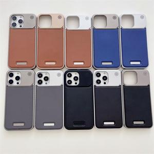 Nueva <span class=keywords><strong>Funda</strong></span> Popular de Cuero para <span class=keywords><strong>iPhone</strong></span> 17 16 15 14 <span class=keywords><strong>13</strong></span> Pro, <span class=keywords><strong>Funda</strong></span> Metálica de Aleación de Aluminio con Diseño de Aromaterapia y Protección de Lente - Product Image 1