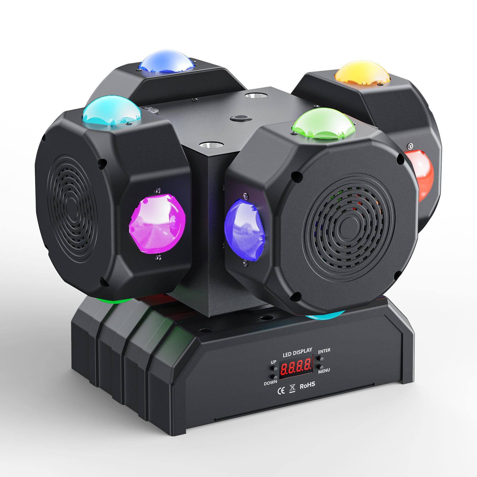 Stage Disco DJ Light 4 Heads 16 Leds Rotation Beam 200W DMX512 RGBW for Church Club Halloween Christmas Wedding