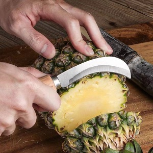 Pineapple Peeler Set 4 Piece Multi Function Fruit Vegetable Tools With Wooden Handles For Easy Peeling And Coring - Product Image 3