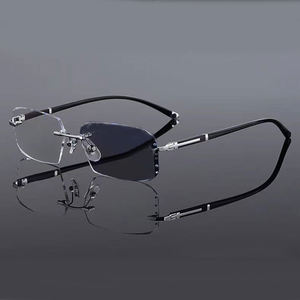 2025年高级メンズ女性用リムレスダイヤモンドカッティングフォトクロミックリーディングメガネカラー変化する老眼眼鏡 - Product Image 1