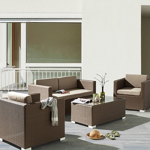 Ensemble <span class=keywords><strong>de</strong></span> meubles <span class=keywords><strong>de</strong></span> patio d'extérieur chaise et <span class=keywords><strong>table</strong></span> basse <span class=keywords><strong>en</strong></span> rotin imperméables et résistantes au soleil pour balcon et <span class=keywords><strong>jardin</strong></span> PE et matériau métallique - Product Image 4