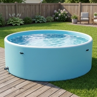 Großer, umweltfreundlicher, wasserdichter, aufblasbarer Swimmingpool für Familien, Kinder und Neugeborene zur Nutzung im Garten im Sommer.
