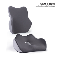 Coussin de siège et oreiller de soutien lombaire 2-en-1 en mousse à mémoire de forme, orthopédique, pour soulagement de la pression du coccyx, en maille respirante - Vente en gros