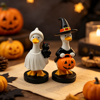 Offre Spéciale : Figurines de Canard en Résine (Grand, Moyen, Petit) – Statues de Canard Fantôme et Sorcière pour Décoration de Fête d'Halloween