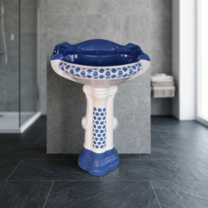 Lavabo sur pied en céramique sterling au design asiatique, résistant à l'eau, lavabo artistique unique pour hôpital, centre commercial, villa - Product Image 2