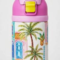Bouteille Isotherme en Acier Inoxydable 24oz avec Couvercle à Rabat, Motif Méditerranéen, pour Vacances à l'Île, Vente en Gros, Personnalisation OEM