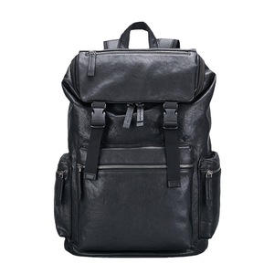 Factory Direct Genuine <b>Leather</b> Structured Mens <b>Backpack</b> Cotton Lining-Zipper Anti-Theft <b>Large</b> Capacity Low MOQ for Global - Product Image 1