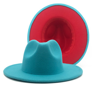 Promocional de alta calidad Otoño y primavera Nuevo poliéster puro de doble cara Sombrero <span class=keywords><strong>Fedora</strong></span> de diferentes colores Sombrero de vaquero - Product Image 3