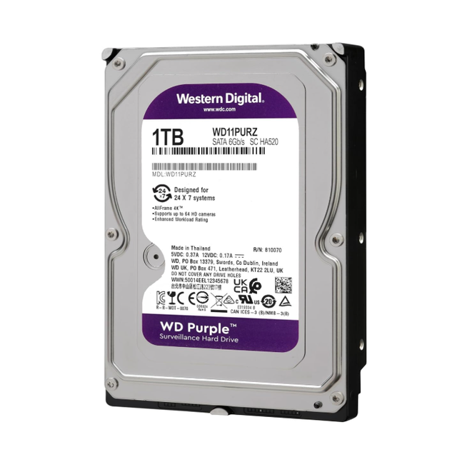 Westernnn Digitalll Purple 1TB/2TB/4TB/6TB/8TB/10TB WDD Purple Surveillance Internal Hard Drive HDD SATA 6 Gb/s 64 MB Cache 3.5"