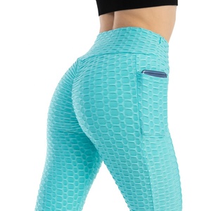 Pantalon d'entraînement de gymnastique personnalisé pour le levage des fesses Collants d'entraînement de yoga et de course avec <span class=keywords><strong>poche</strong></span> pour <span class=keywords><strong>téléphone</strong></span> Leggings d'entraînement - Product Image 6