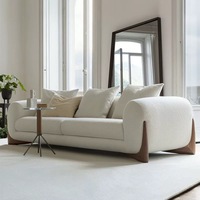 Juego de Sofás Modulares de Terciopelo de Diseño Moderno con Patas de Madera, Sofá Seccional Personalizado para Salas de Estar de Hoteles y Villas