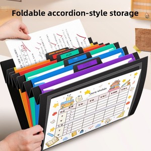 Hanging Portable PP Organ Bag Student Multifunctional A4 Folder 6-Cell Data <strong>Storage</strong> Book <strong>File</strong> <strong>Storage</strong> - Product Image 3