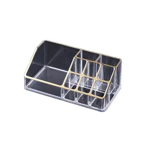 Organisateur de maquillage durable multifonction de haute qualité conteneur de stockage de comptoir support en plastique pour cosmétiques pinceaux de rouge à lèvres L