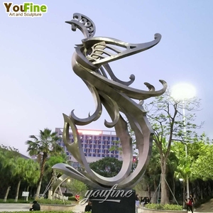 Tamaño personalizado Espejo moderno <span class=keywords><strong>Acero</strong></span> inoxidable Metal Animal Fénix Estatua - Product Image 4