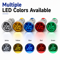 EPAD101-22VMS 29mm LED Digital Voltmeter AC20-500V Panel Mount Meter Tegangan Bulat untuk Kabinet Distribusi