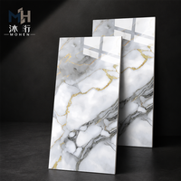 Carreaux de sol en porcelaine entièrement émaillés de 600x1200 mm, découpe de précision, antidérapants, aspect marbre veiné or bronze, pour projets commerciaux