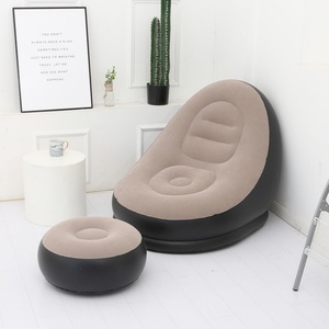 PVC Inflatable Flocking <b>Sofa</b> 116*96*83 CM Footstool 61*31 CM Multiple Colors for Indoor and Outdoor <b>Camping</b> - Product Image 4